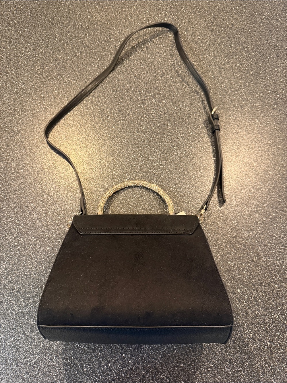 NWT LC Lauren Conrad Black Crossbody Bag with Silver Bow Accent - Picture 6 of 9